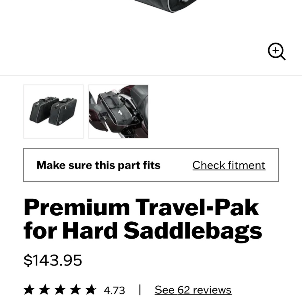 Harley Davidson Premium Travel Pak for hard saddlebags